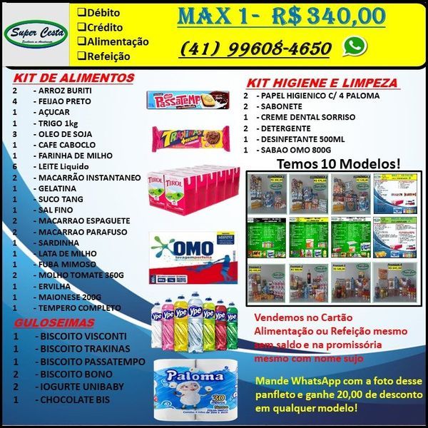 CESTA BASICA NA PROMISSORIA OU NO CART?O SEM SALDO!