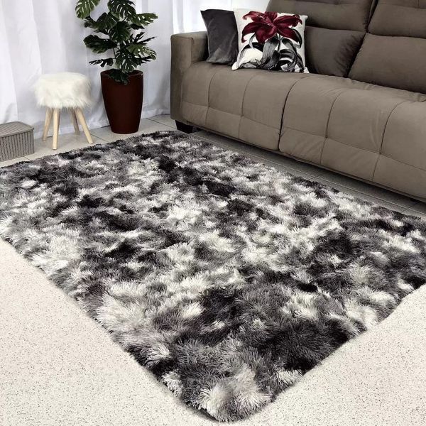 Tapete Sala E Quarto Peludo Felpudo Antiderrapante Felpudo