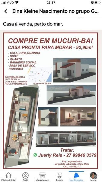 REA DO TERRENO: 6,00x30,00m = 180,00m² - REA TOTAL CONSTRU?DA: 94,00 m² - (no documento 92,90m²)
